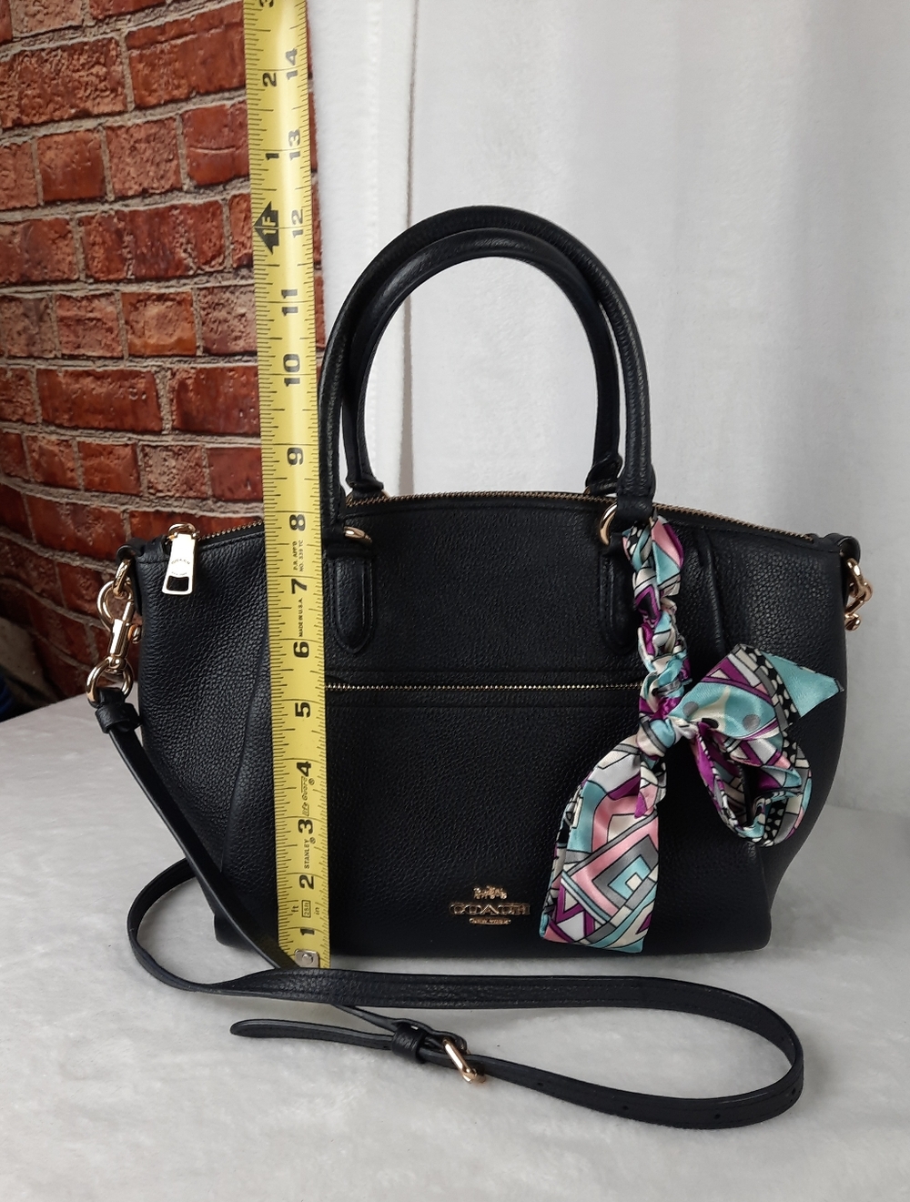 Coach Elegant Elise Sathcel Bag with Scarf Accent - Picture 12 of 15